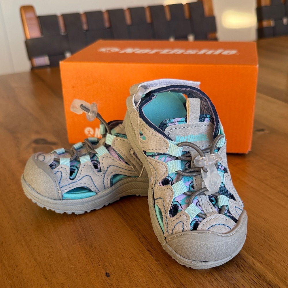 Northside Toddler Teal and Gray Outdoor Sandals Size 6 Brand New with Box